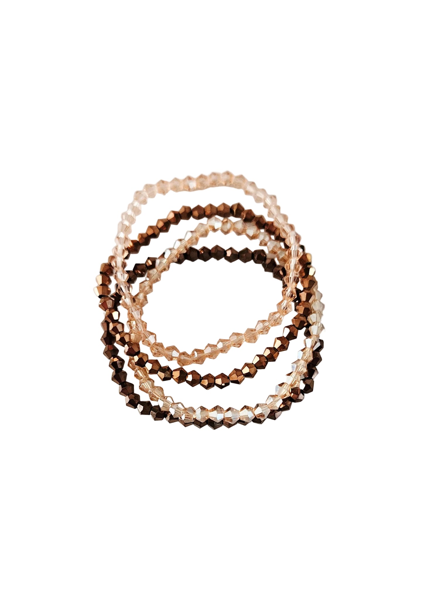 Kralenarmbandjes facetkralen bruin goud