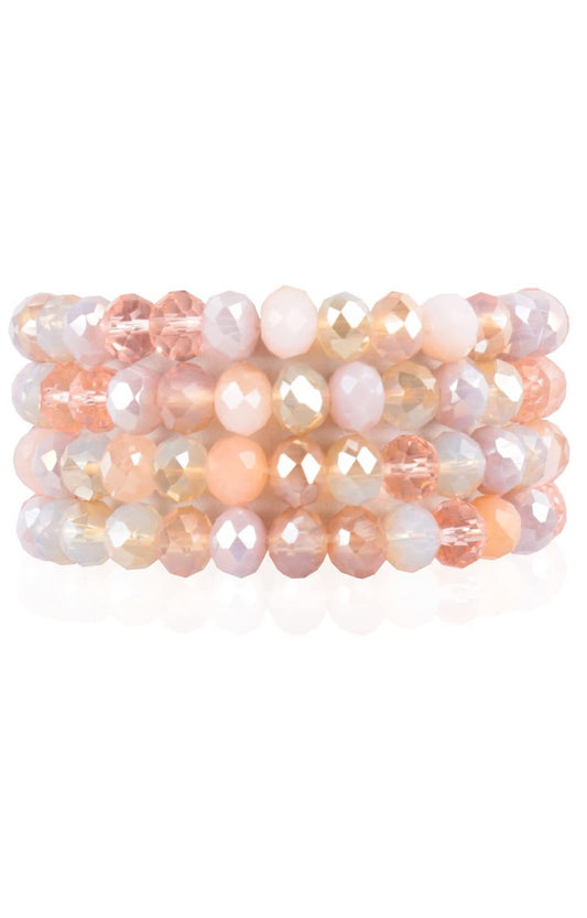 Kralenarmbandje facetkralen lichtroze