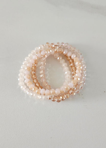Kralenarmbandjes facetkralen lichtroze