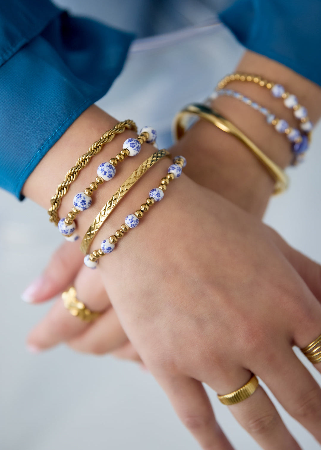 Goud kralenarmbandje met japanse kralen