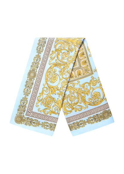 Lichtblauw goud sjaaltje zomersjaaltje versace