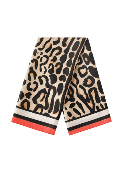 luipaard glanzende sjaal met roze rand by anoor