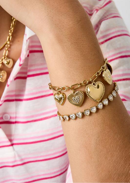 luze armband met gouden hartjes cadeau vrouw