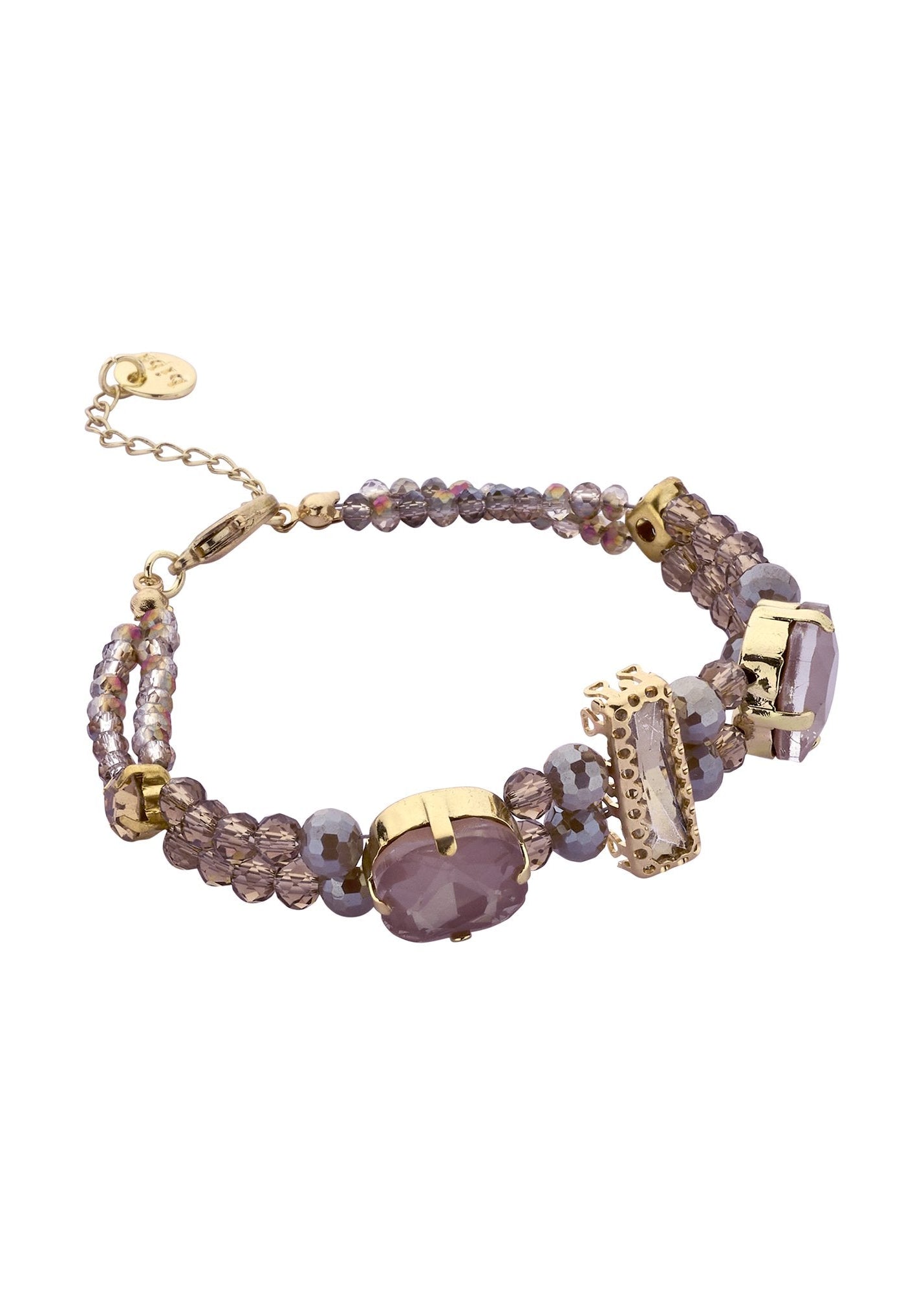 Luxe biba armband grijs by Anoor paars
