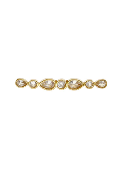 Luxe gouden broche met steentjes feestdagen chique