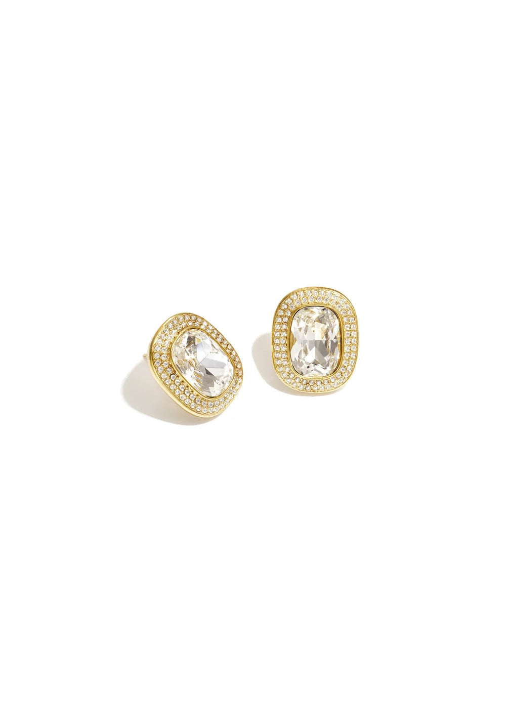 Luxe oorstekers met grote steen en kleine steentjes by anoor