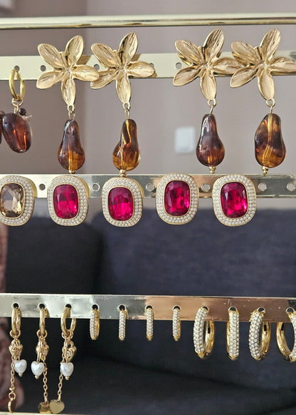 Luxe grote glanzende oorstekers feestdagen kerst
