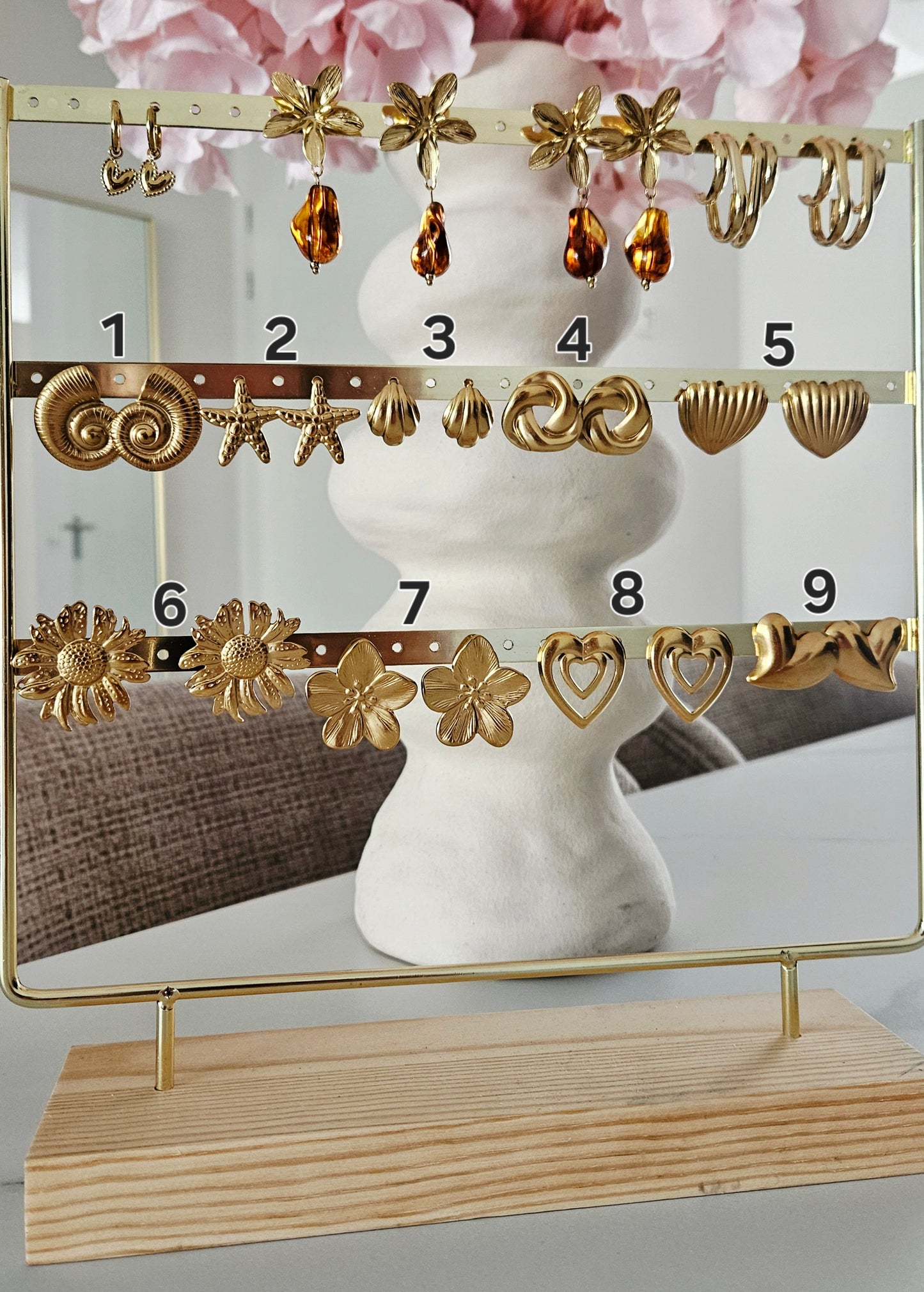 Lichte waterproof oorbellen goud voor de zomer