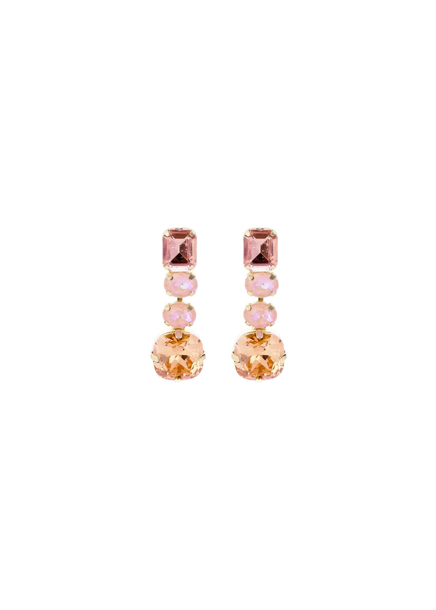 Oorhangers oorbellen goud roze Biba