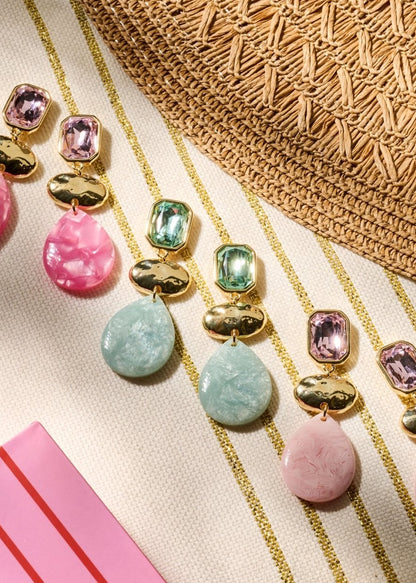 Oorhangers met turquoise stenen van Biba