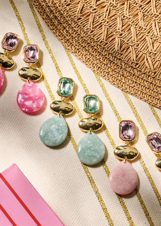 Oorhangers met turquoise stenen van Biba