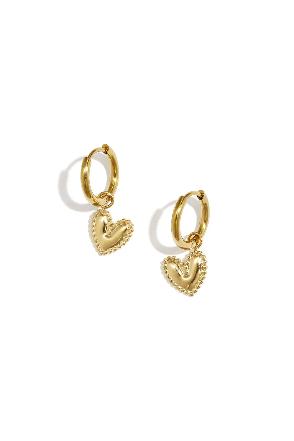 Oorringen goud rvs waterproof hartjes