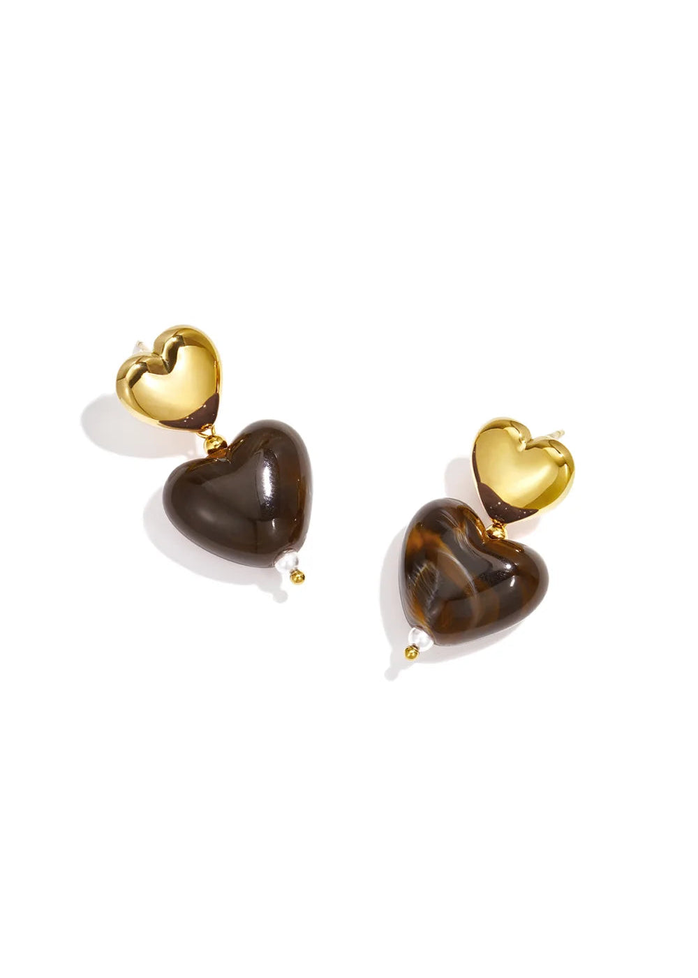 Oorstekers goud stainless steel hartjes by anoor