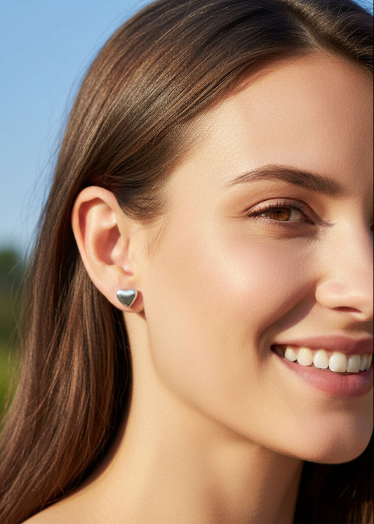 Oorstekers oorbellen zilver rvs hartjes