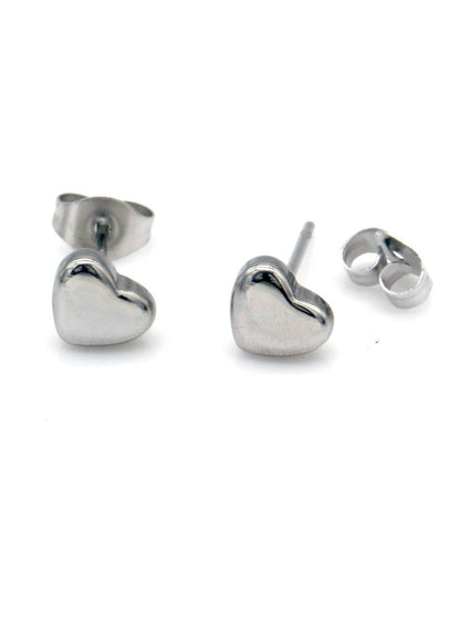 Oorbellen oorstekers zilver rvs hartjes