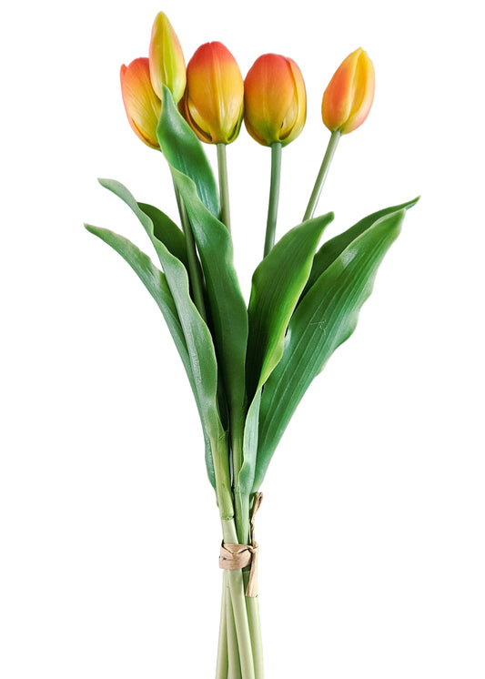Oranje zijden tulpen real toch
