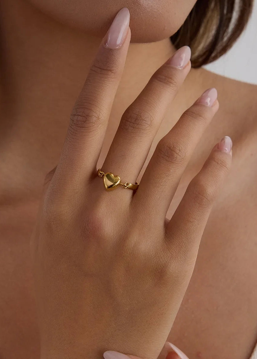Orginele ring hartje goud