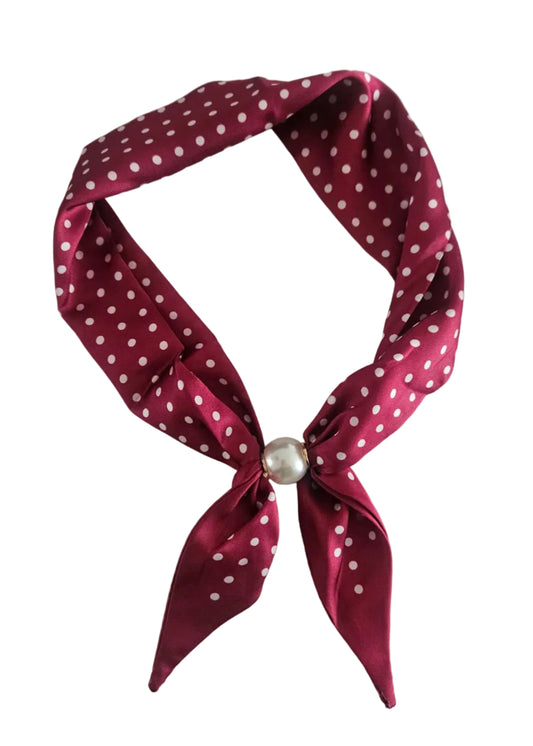 Sjaaltje rood met witte stippen rood polka dots