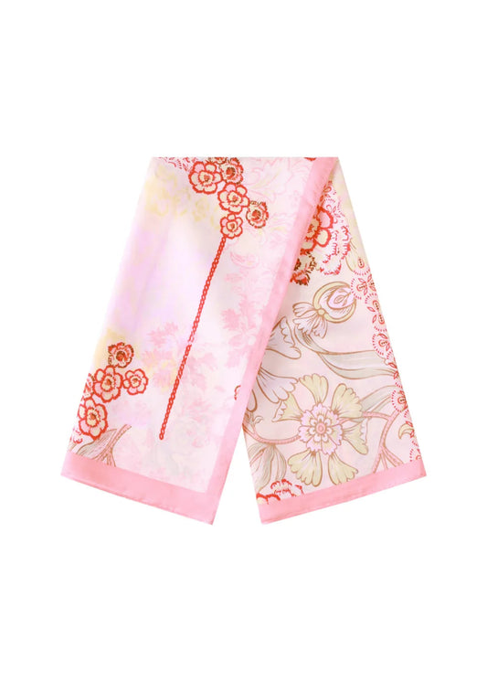 Roze sjaaltje bandana bloemen lente zomer vrolijk