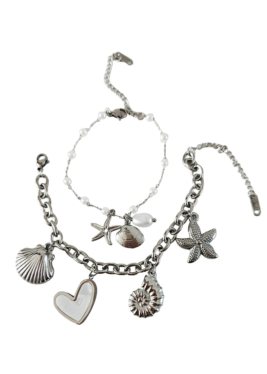Rvs armbandjes bedels charms zilver