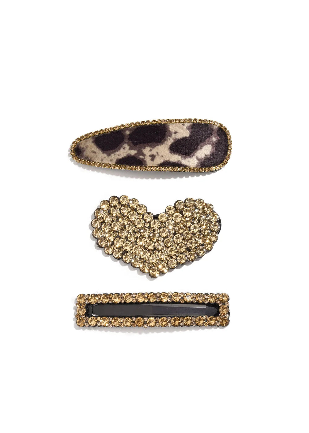 Set gouden haarspeldjes luipaard steentjes by anoor