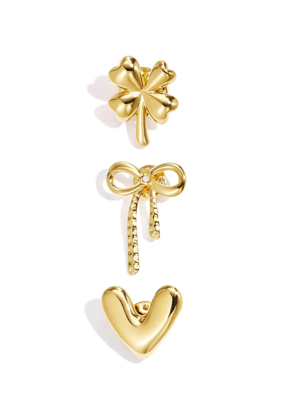 Set met drie gouden broches