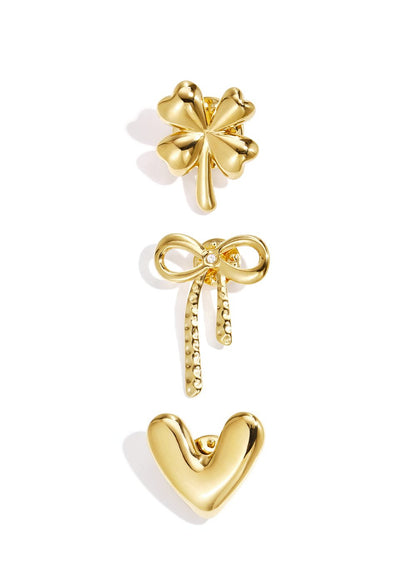 Set met drie gouden broches