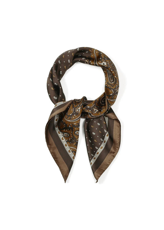 Sjaaltje dokerbruin paisley patroon vierkant