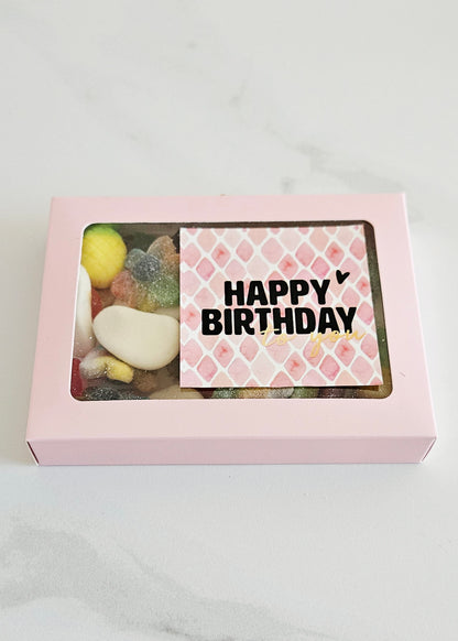 Snoepcadeau roze vrouw halal vegan