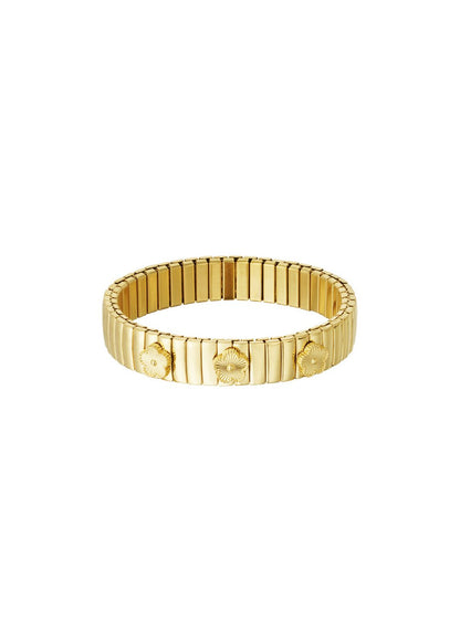 Stainless steel hippe armband bloemen