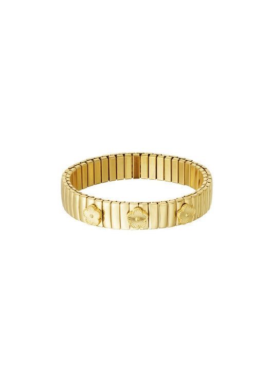 Stainless steel hippe armband bloemen