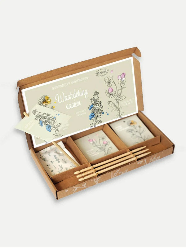 Waardering zaaien cadeaudoosje kado