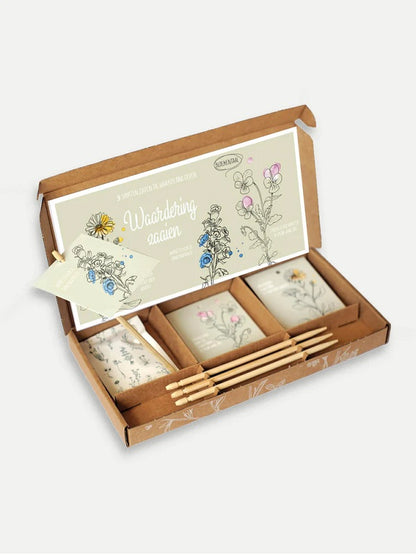 Waardering zaaien cadeaudoosje kado