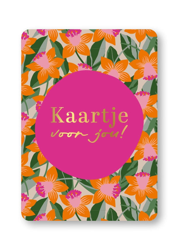 Vrolijk wenskaartje voor jouw bloemen retro