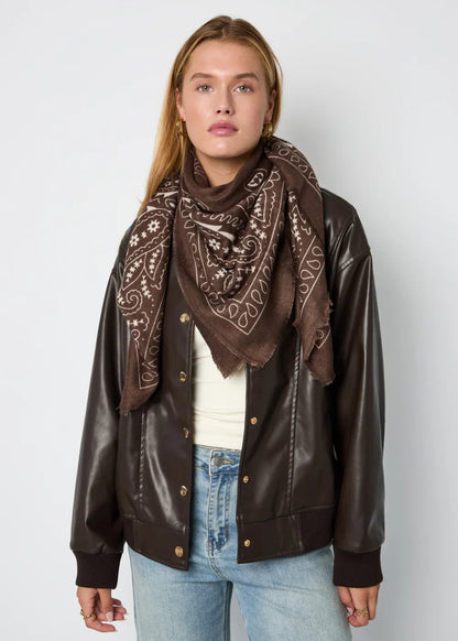 Wintersjaal vierkant paisley h&m zwart wit 