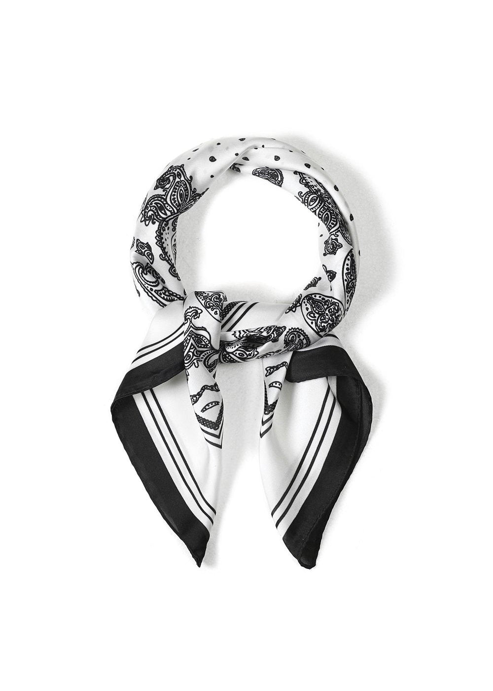 Wit zomersjaatje zwart paisley patroon summer scarf