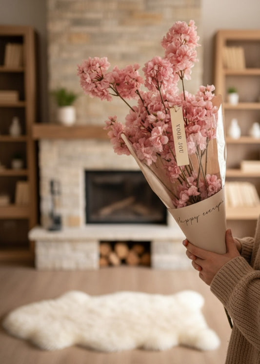 Zijden bloesem prunus takken