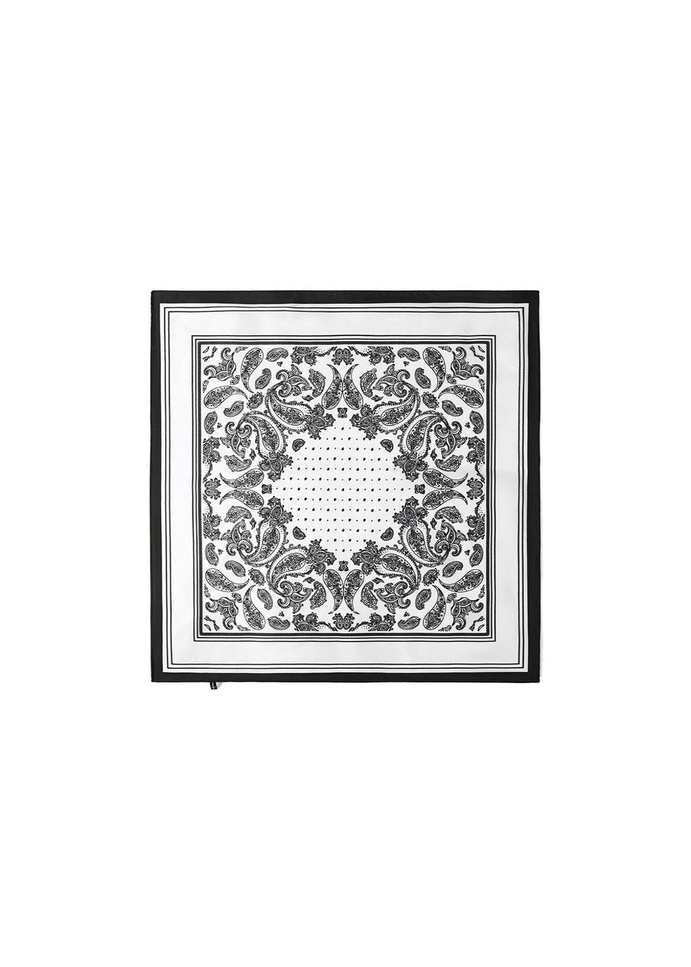 Zomersjaal wit zwart paisley patroon bandana