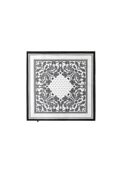 Zomersjaal wit zwart paisley patroon bandana