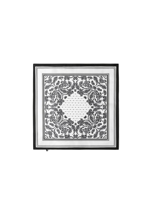 Zomersjaal wit zwart paisley patroon bandana