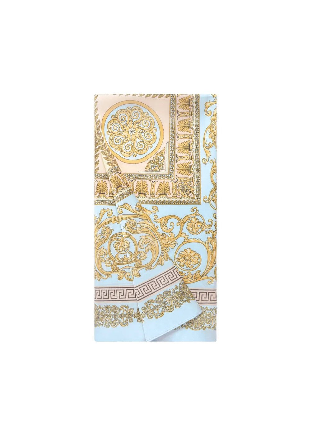 Zomersjaaltje bandana goud lichtblauw by anoor