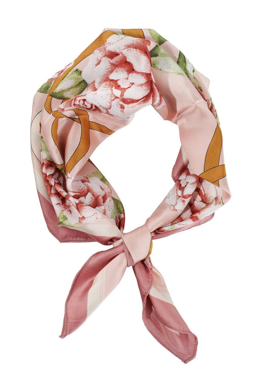 Zomersjaaltje bandana lichtroze roze rozen