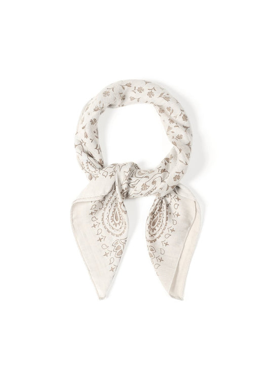 Zomersjaaltje beige bruin patroon bandana