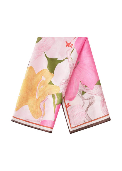 Zomersjaaltje roze groen geel by anoor bloemen