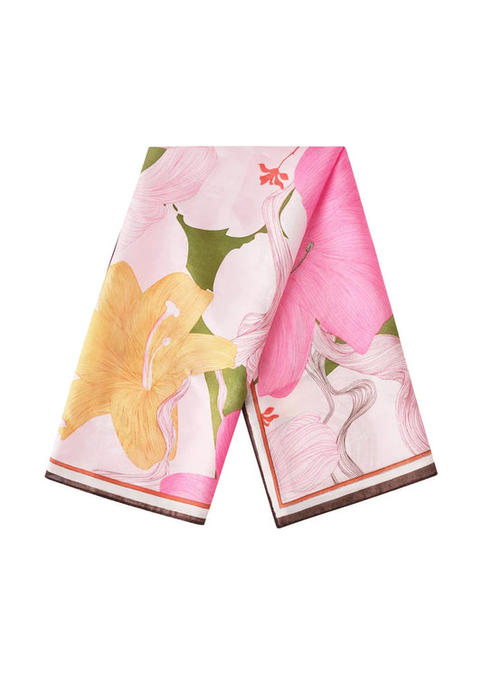 Zomersjaaltje roze groen geel by anoor bloemen