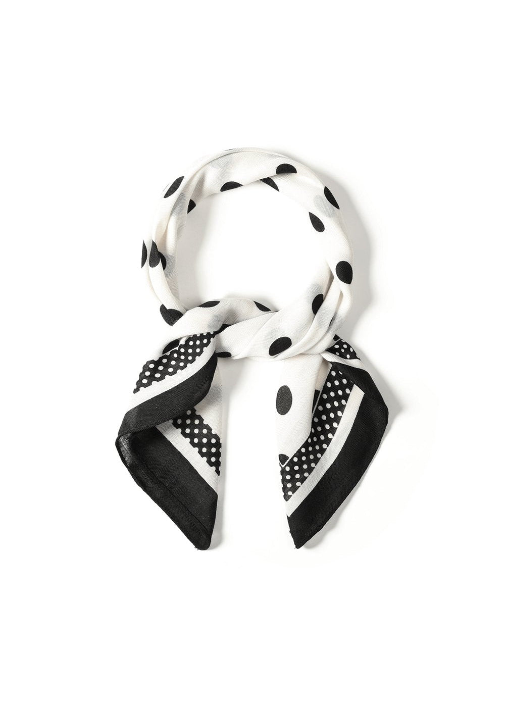 Zomersjaaltje scarf zwart wit stippen