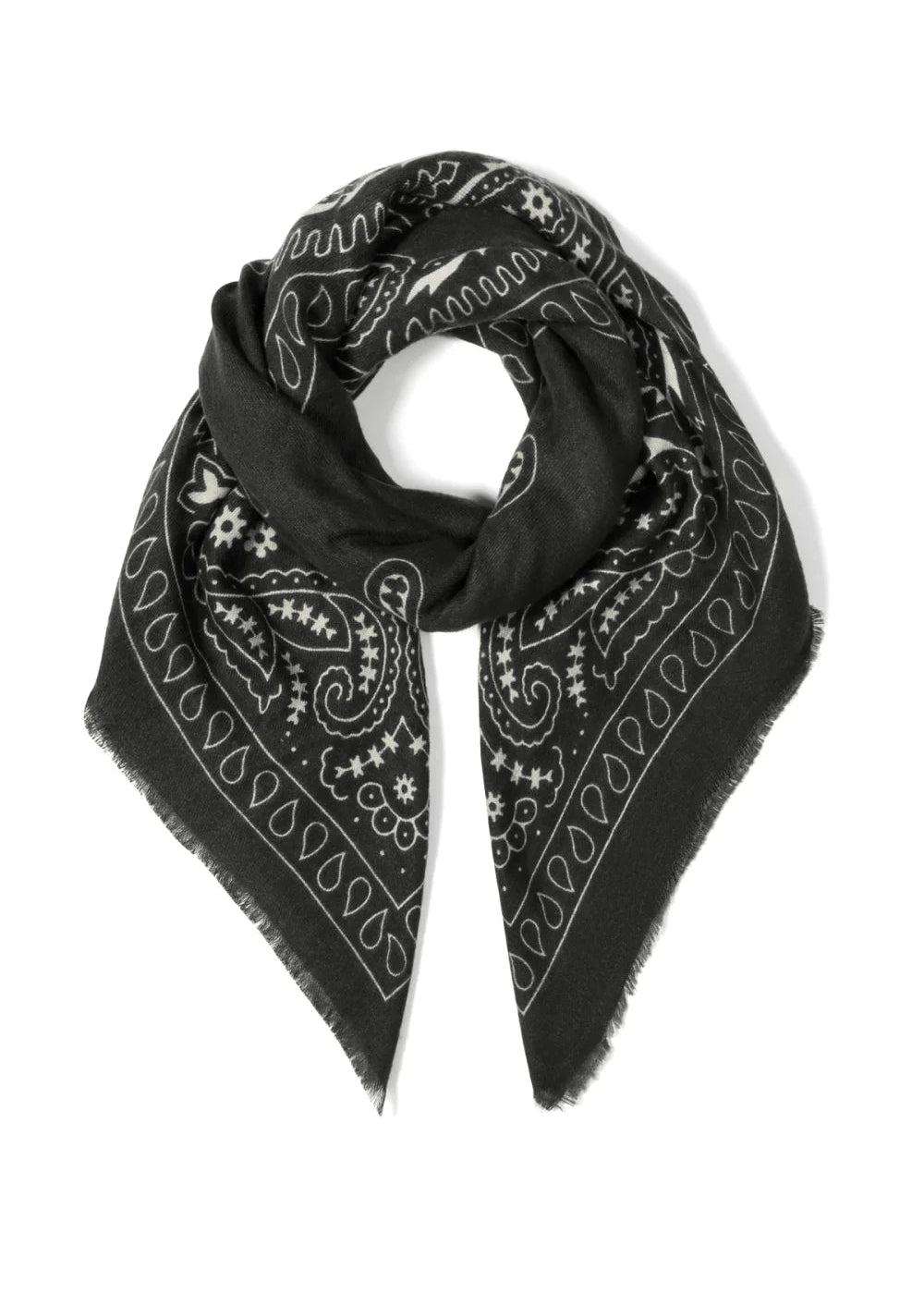 Zwarte zachte wintersjaal paisley patroon
