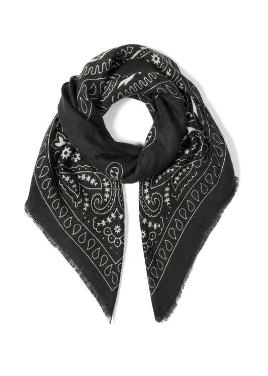 Zwarte zachte wintersjaal paisley patroon